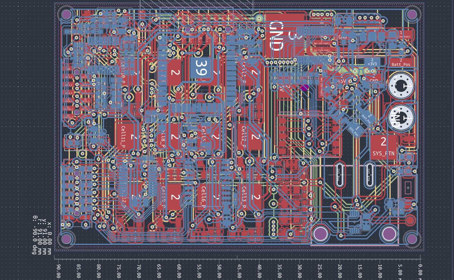 All four layers of my PCB. I think it shows the mayhem pretty well lol